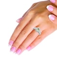 thumbnail image 2 of 14K White Gold Natural Green Amethyst & Diamond Halo Ring Round 6 mm, size 9.5, 2 of 4