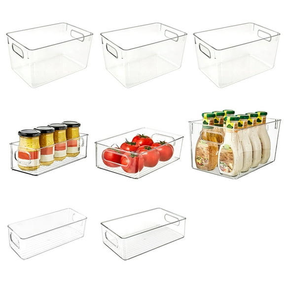 Organizador de nevera de 8 piezas, 4 grandes, 2 medianos, 2 pequeños, sin BPA, juego de organizador iKayaa Bolsa de almacenamiento