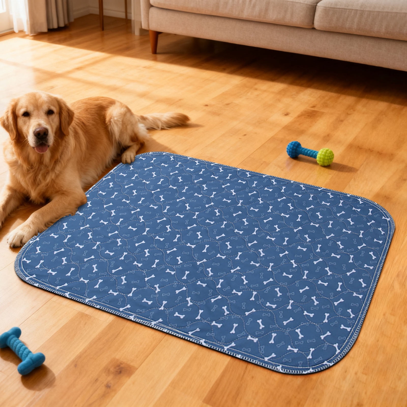Lunxisen 2 Pcs Pee Pads with Pheromones, Puppy Pad Reusable Pet Pee Pad, Leak-Proof Washable Pee Pads for Cats and Dogs, Easy to Clean(40*60cm)