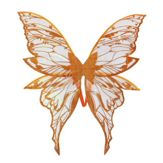 Ala de mariposa usable Ala de princesa Ala de elfo Hermoso disfraz para mascarada Naranja