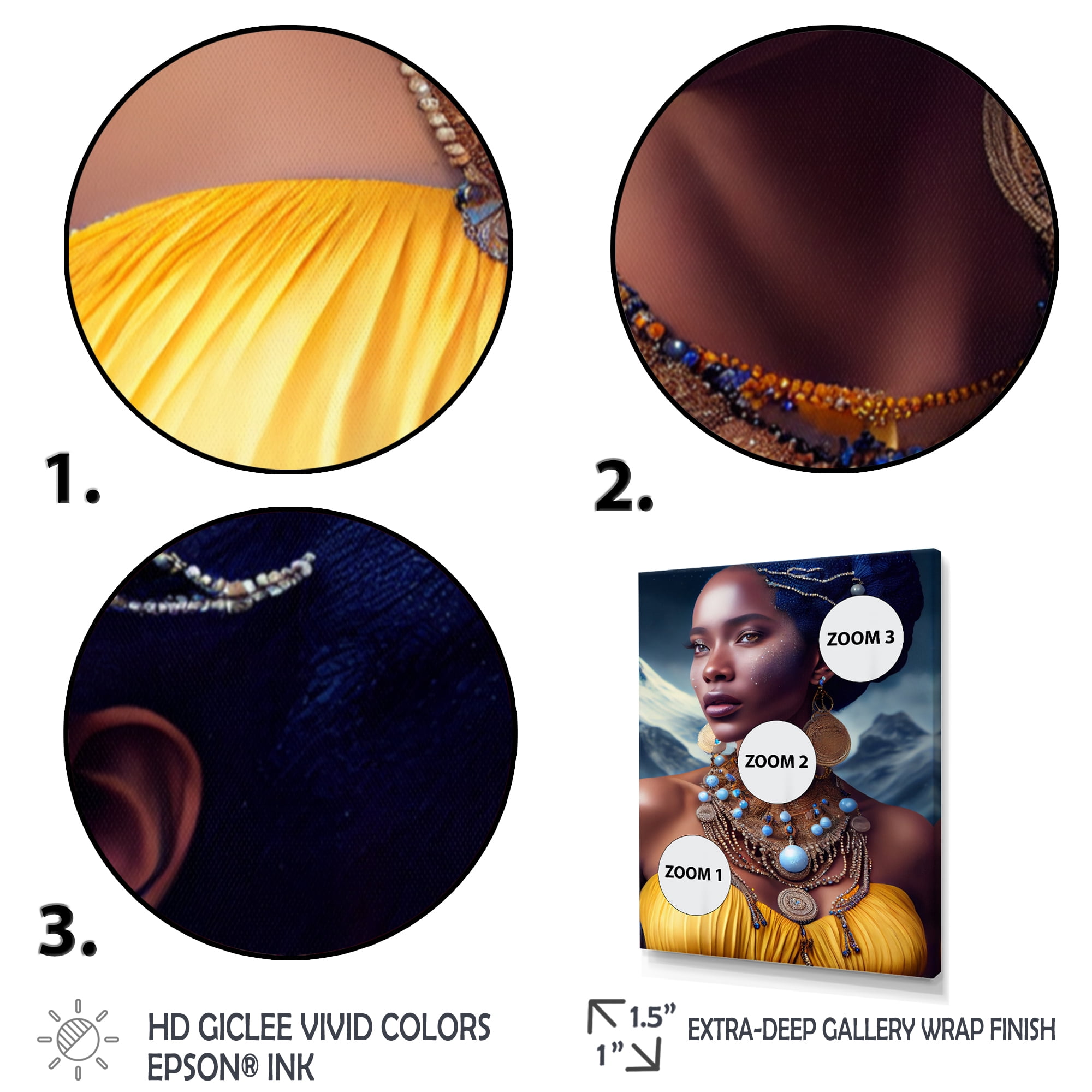 Designart Queen African Woman In Winter Canvas Wall Art
