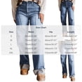 thumbnail image 3 of Karymi Summer Outfits High Waist Straight Leg Jeans, Center Seam Front Denim Pants with Rolled Cuff, Casual Loose Fit Wide Leg Trousers Women's Shorts, 3 of 7