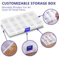 thumbnail image 3 of Hltser 6-Pack Plastic Organizer Box  Clear Storage Containers with Adjustable Dividers  Tackle Box  Craft Storage Organizer  Bead Organizer Box for Jewelry  Small Parts  and Tools, 3 of 7