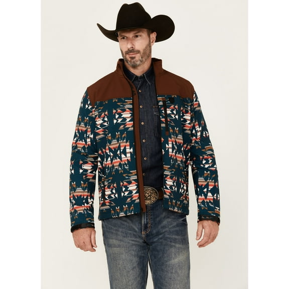 Rank 45 Men's 45&Reg; Southwestern Print Color Block Jacket Dark Teal X- US