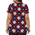 thumbnail image 5 of Trgacdwlo S-5XL 4th of July Scrubs for Plus Size Women Stars Stripe Print Women's Work Shirts V Neck Short Sleeve Nursing Uniforms with Pocket, 5 of 5