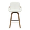 thumbnail image 5 of Inspire Fabric Bentwood 26" Counter Stool w/Swivel in Ivory/Whitewash (Set of 2), 5 of 6