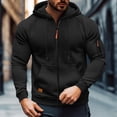 thumbnail image 2 of Men Tactical Hoodie Military Quarter Zip Pullover Cargo Jacket Fleece Lined Hooded Sweatshirt with Pockets, 2 of 7