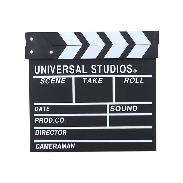 Seitruly Director Film Clapboard Escena de acción Clapper Board Película de madera Clap Slate Theatre Party Decoration Movie Clapper Board Accesorios para fotos negro L