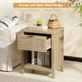Omni House Farmhouse Rattan Nightstand Set of 2,Bedside Table with