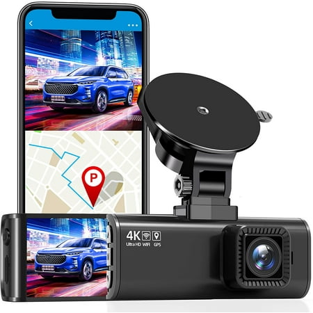 REDTIGER Dash Cam for Cars,4K UHD 2160P Car Camera Front, Wi-Fi GPS,3.18" LCD Screen,24H Parking Monitor, Black,Support 256GB Max
