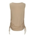 thumbnail image 5 of Jjayotai Deep V Neck Wrap Sleeveless Shirts, Sexy Ruched Blouse Top for Women, Womens Tank Tops Loose Fit Khaki^ XXXXL, 5 of 6