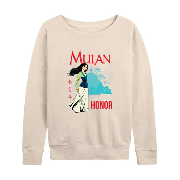 Disney Mulan - Live By Honor - Women's Lightweight French Terry Long Sleeve Shirt
