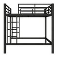 thumbnail image 4 of Bellemave Metal Queen Loft Bed, Heavy Duty Loft Bed Frame with 2 Build in Ladder and Full Length Guardrail, Loft Beds Queen Size with Large Under-Bed Space, Easy to Assemble-Black, 4 of 8
