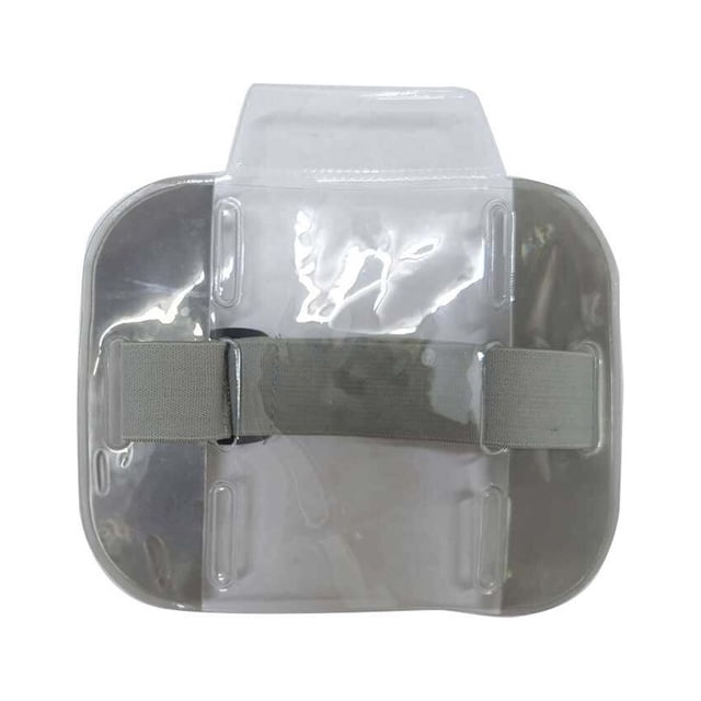 Wear-resistant Card Holder Dustproof Cards Sleeve Scratch Proof Transparent Clip Adjustable Elastic Storage Bag for Outdoor Dark Grey