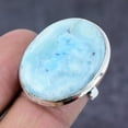 thumbnail image 2 of Natural Larimar Gemstone Handmade 925 Sterling Silver Gift Ring S.6, 2 of 2