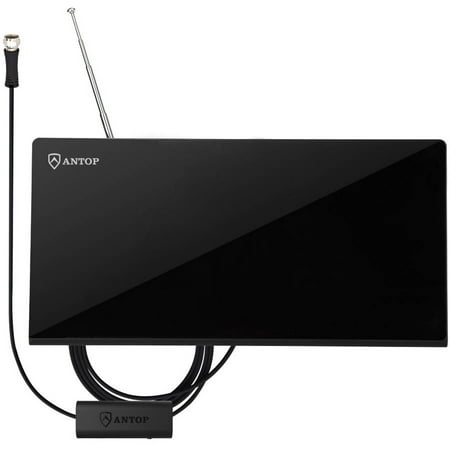 Antop Indoor Flat HDTV Antenna, 40-50 Mile-Range, Black Antop Indoor Flat HDTV Antenna, 40-50 Mile-Range, Black