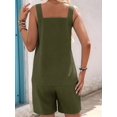 thumbnail image 6 of Women's Round Neck O-Ring Sleeveless Tank Top and Shorts 2 Piece Outfit Set Green S, 6 of 7