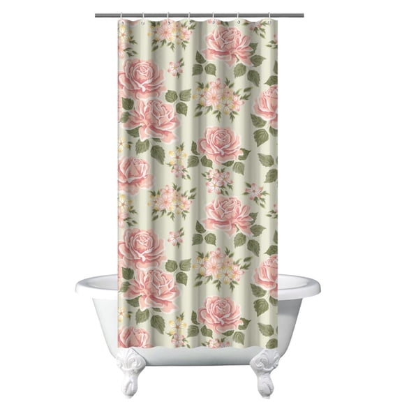 Waterproof Pioneer Shower Curtain 36x72 Inch Polyester Unique Colorful Floral Shower Curtain for Bathroom Hotel Home Decor with 7 Plastic Hooks