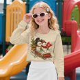 thumbnail image 2 of DISNIMO Christmas Snowman Printed Kids Crop Tops for Girls Long Sleeve Pullover Sweatshirts Soft Crew Neck Girls' Cropped Sweatshirt Fall Winter Outfits, 2 of 7