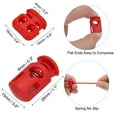 thumbnail image 3 of 16 Yard Elastic Bungee Cord & Single Hole Cord Lock & Double Hole Spring Toggle Stopper, Red 21 Pack, 3 of 6