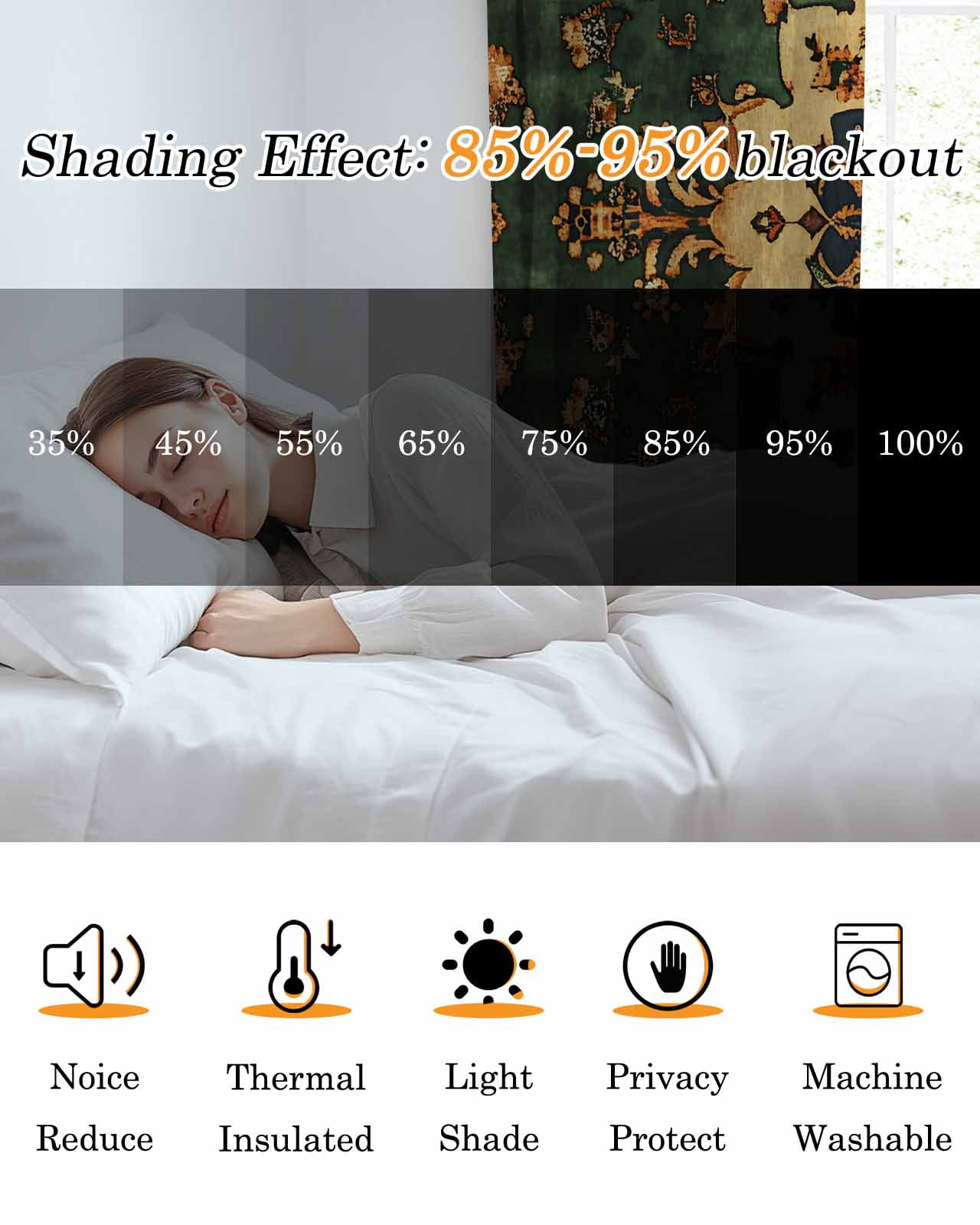 Gorgeous Blackout Curtains for Bedroom Living Room, Gorgeous Decoration Bohemian Pattern 39 In Long Thermal Insulated Room Darkening Drapes Grommet Window Treatments, 27.5 x 39 In