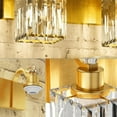 thumbnail image 5 of Aoile Wall Sconces Lighting, 5-Light Crystal Vanity Light Fixtures with Square Shade for Bedroom, Living Room, Hallway, Gold, 5 of 8