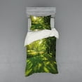 thumbnail image 2 of Ambesonne Landscape Bedding Set 4 Pcs, Summer Park Hamburg, Queen, Green, 2 of 3
