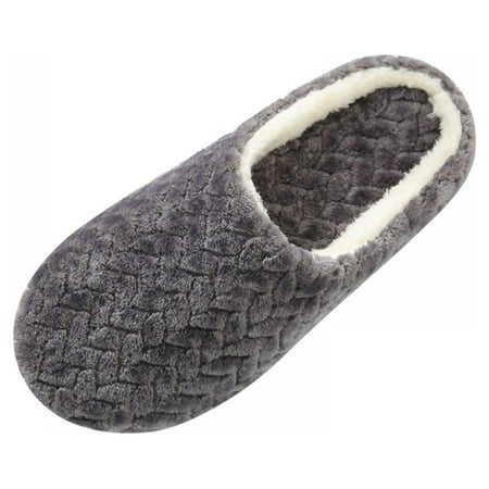 

Prettyui-Adult Jacquard Suede Soft Bottom Cotton Slipper Indoor Anti-slip Casual Shoes