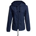 thumbnail image 4 of Veste à Capuche pour Femmes Imperméable avec Cordon de Serrage Veste de Randonnée Manteau de Sport Extérieur, 4 of 5