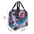 thumbnail image 2 of Pofeuu Colorful Donut Print Lunch Bag Lunch Box Large Capacity Insulated Lunch Bag for Adult, Leakproof Reusable Lunch Tote Bags for Work, 2 of 5