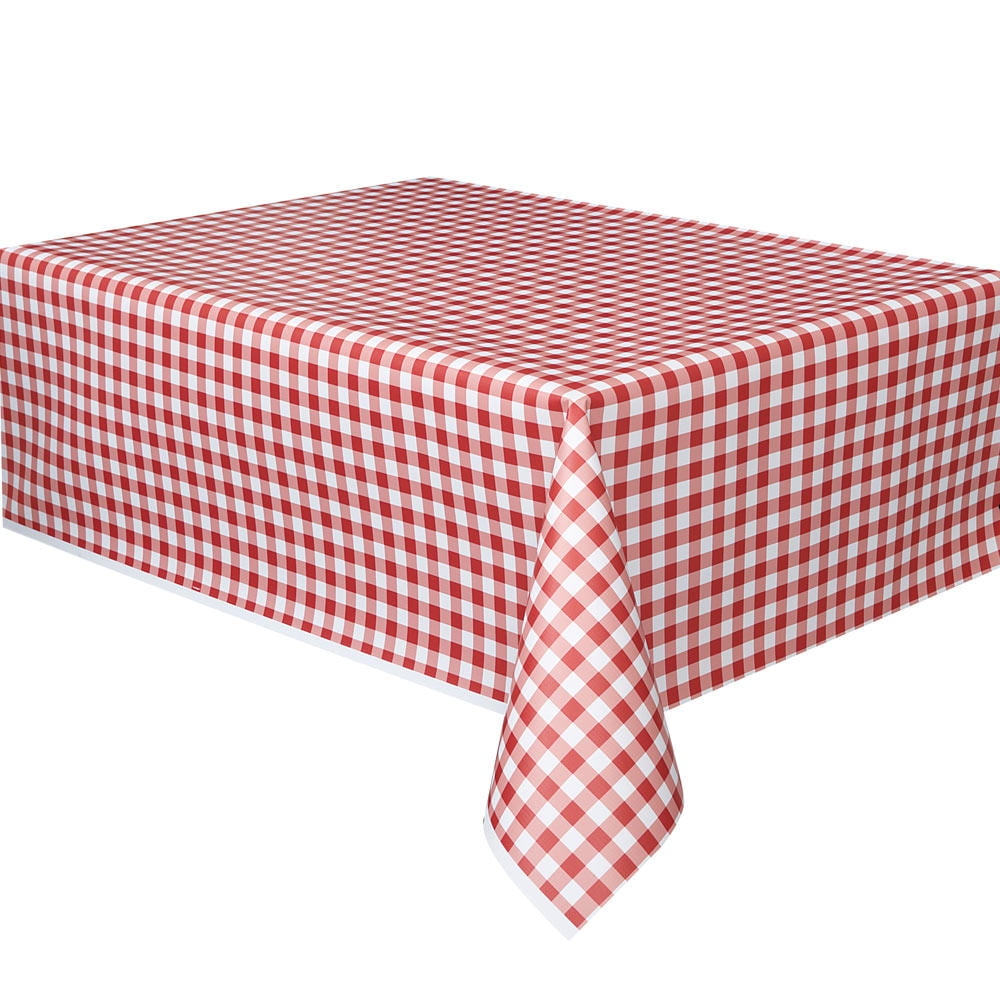 Party Plastic Table Cover Roll Red White Gingham 40 X 100 Ft Party Plastic Table Cover Roll Red White Gingham 40 X 100 Ft Livingbasics