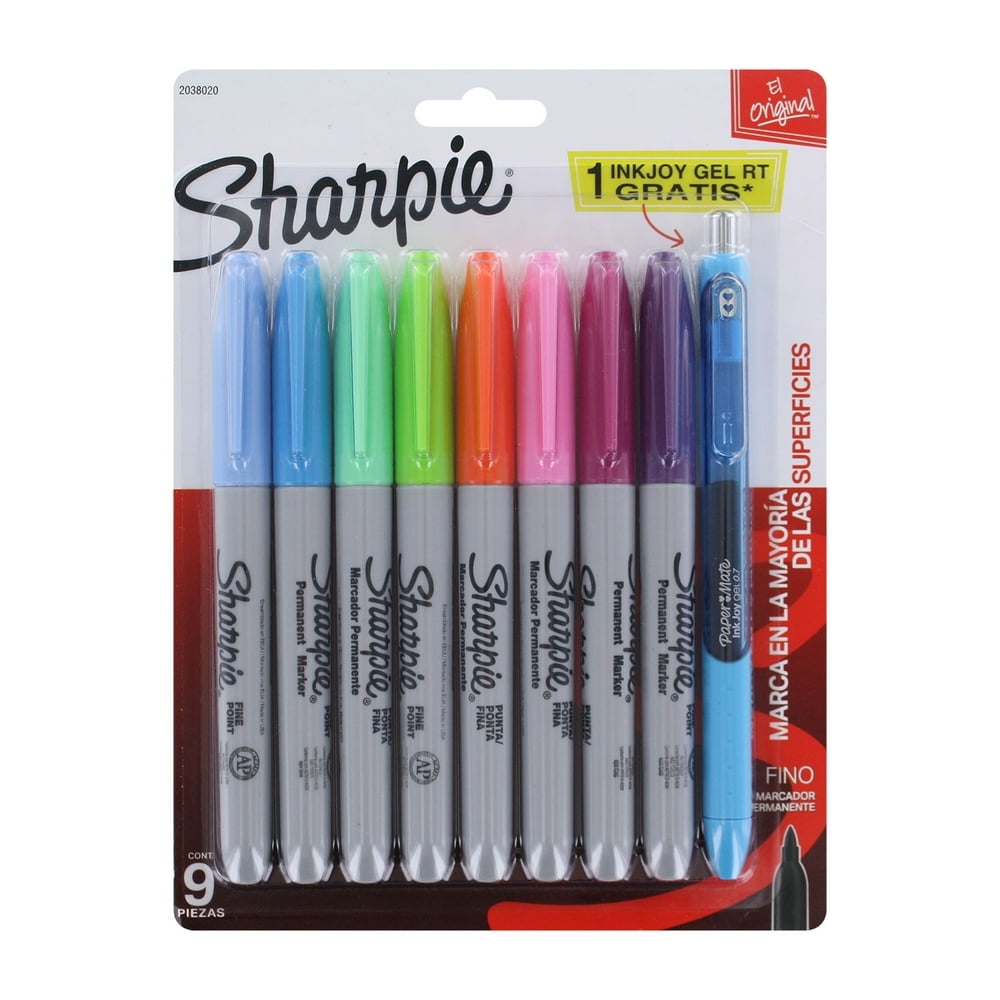 Sharpie Permanent Markers, Fine Point, Assorted Fun Colors, 8-Count   1 ...