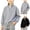 Gray, variant on Boys Quarter Zip Sweatshirt, Long Sleeve Fleece Pullover, Stand Collar Raglan Sleeves Solid Color Sweatshirt No Hood with Pockets for Kids Fall School Daily Wear, 4-5 Years