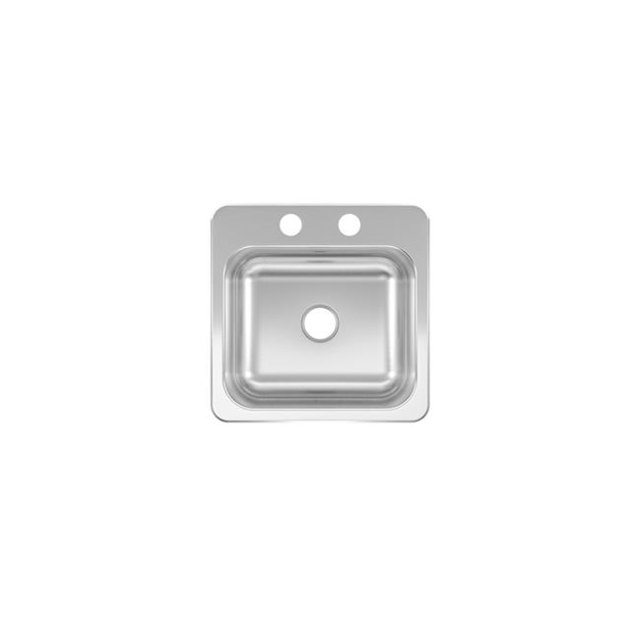 15 x 15 Po Évier de Barre de Bol Simple en Acier Inoxydable