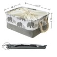 thumbnail image 2 of Cestas de almacenamiento, cestas de tela para guardar toallas, cesta para juguetes y ropa sucia con cierre de cordón, elefante gris, 2 of 8