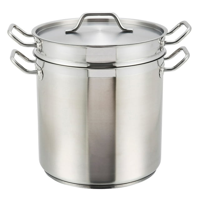 Winco SSDB-12 Bouilloire Double en Acier Inoxydable 10 1/4 Pouces avec Capacité de 12 qt