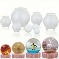 8Pcs Sphere Resin Molds Silicone, BABORUI Upgraded 3D Seamless Ball Shapes Silicone Molds for Resin Casting, Large Globe Epoxy Resin Molds for Home Decor, Flowers Preservation