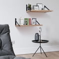 thumbnail image 2 of Floating Shelves for Wall, 12 Inch Deep Floating Shelves Set of 2, 16W x 12D Rustic Farmhouse Shelves Wide Display Ledges for Living Room Kitchen Bathroom Bedroom - Carbonized Black, 2 of 13