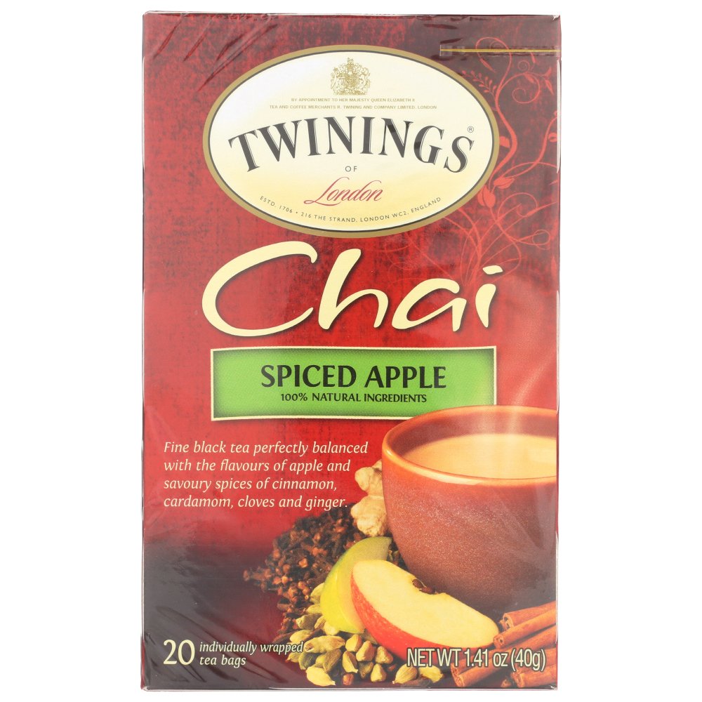 Twinings Spiced Apple Chai Black Tea Bags, 20 Ct
