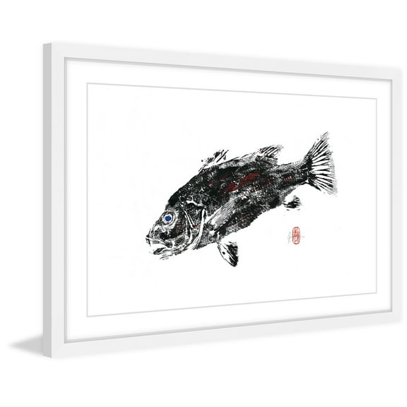 "Cubera Black and Red" Framed Painting Print