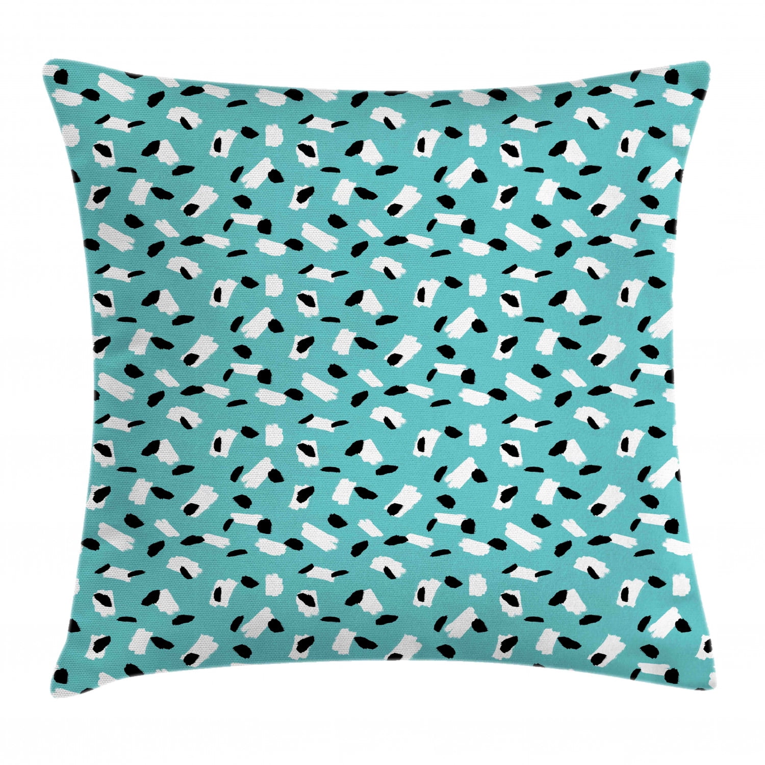 Turquoise Blue Throw Pillow Cushion Cover, Artistic Repetitive Pattern