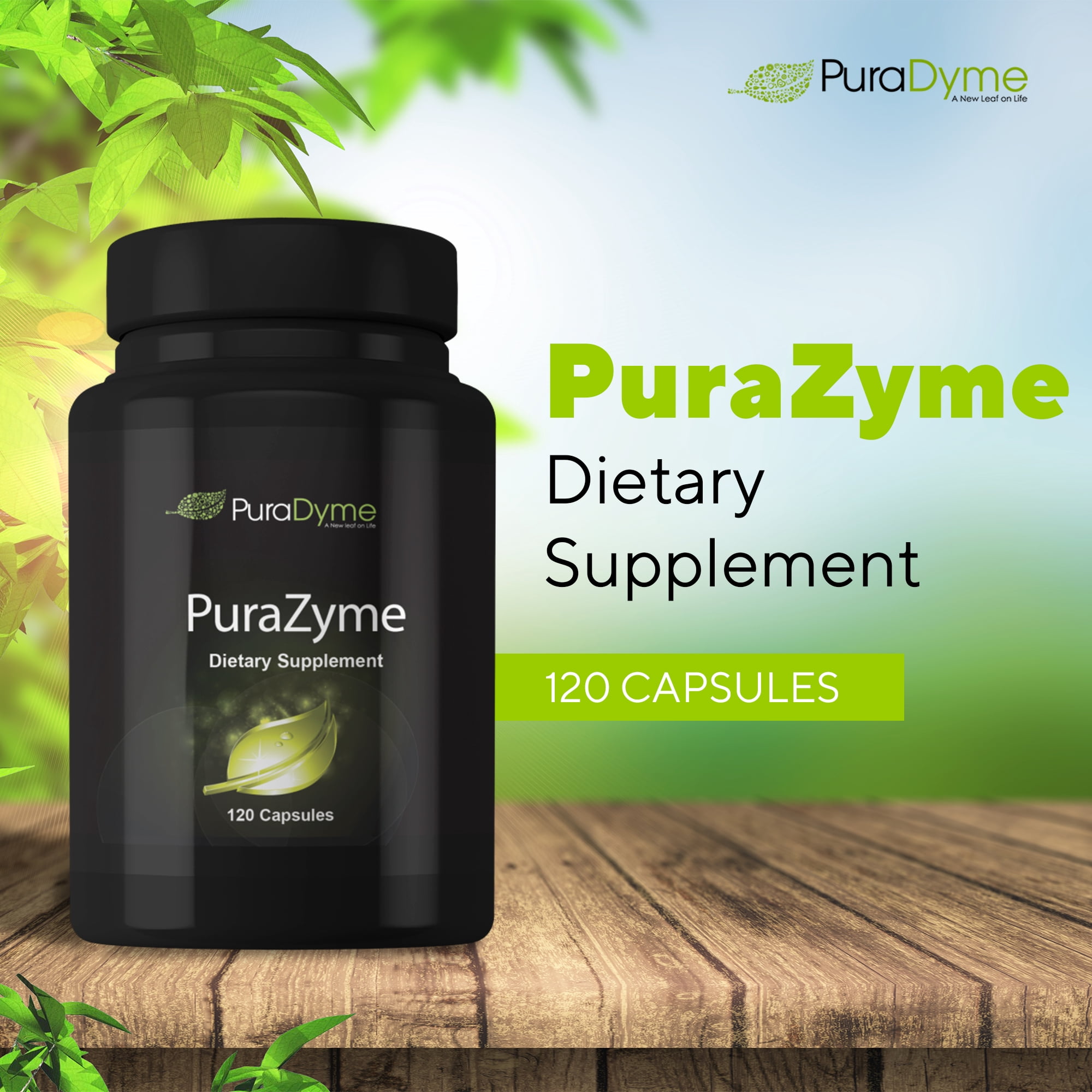 PuraDyme PuraZyme Digestive Enzymes, Digestive and Gut Health Support (120 Caps)