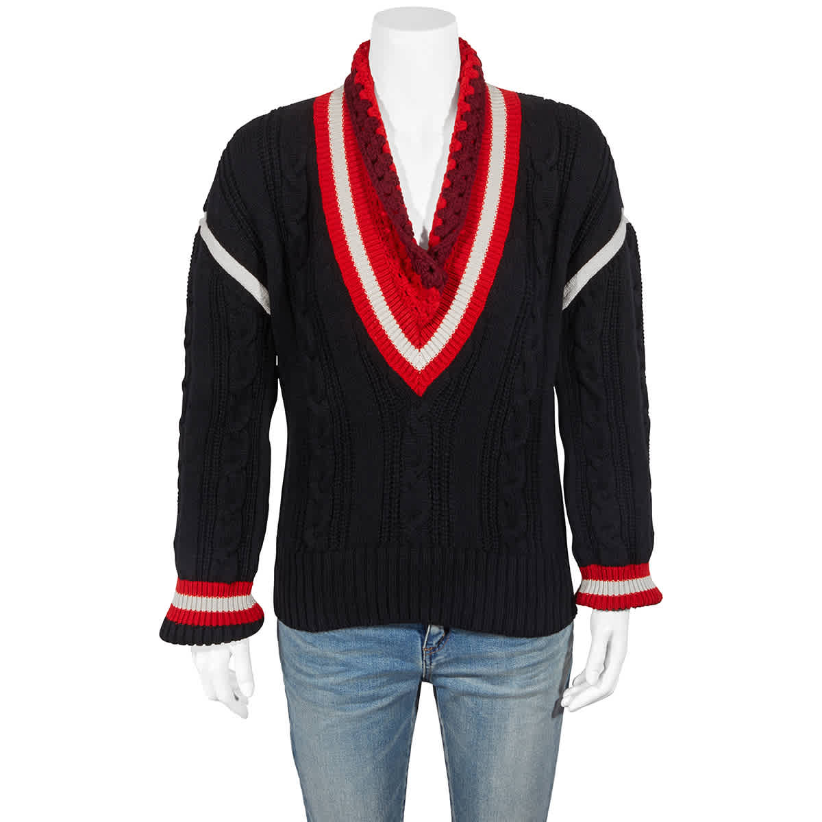 Burberry Ladies Black Crochet Collar 