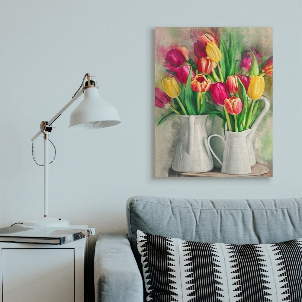 Stupell Industries Colorful Tulip Assortments in Farm Pitchers Designed by Ziwei Li