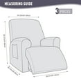 thumbnail image 4 of AuraLane Recliner Chair Cover with Storage Pockets,Stretchable Striped Slipcover for 1-Seater Chairs, 4 of 8