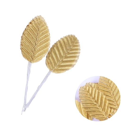 PENIKOKO 20 Pieces Golden Artificial Leaves for Wedding, Party Decorations, Greenery Crafts, Home Decor and Projects