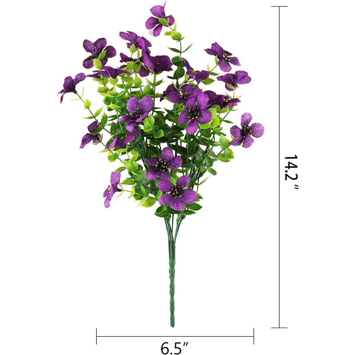 20 Bundles Artificial Fake Violet Flowers, Outdoor UV Resistant Greenery Shrubs Plastic Plants Floral Arrangements Indoor Outside Hanging Planter Home Garden Porch Window Box Decor(Purple)