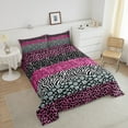 thumbnail image 3 of Leopard Print Comforter Set, Romance Cheetah Zebra Bedding Women Room Decor, Glitter Sequins Diamond Bed Set Pink Silver Chic Duvet Set Twin Size (No Glitter No Sequin), 3 of 6