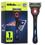 Gillette Labs Official Patriots Licensed Razor for Men, 1 Handle, 1 Blade Refill, Perfect for Game Day Grooming, Gillette Labs with Exfoliating Bar