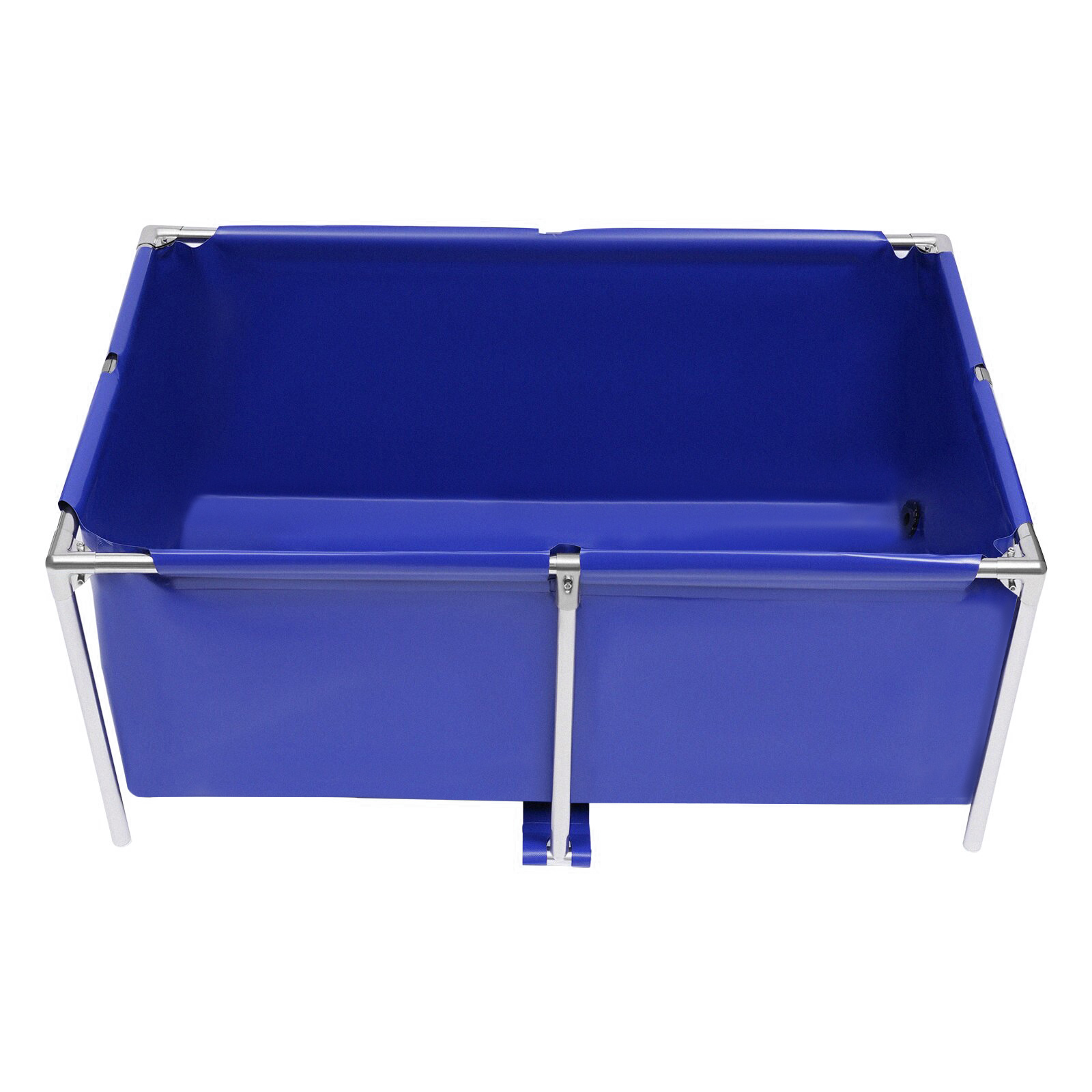 Blue&Silver 120*80*50cm Cuboid Canvas Fish Pond Aquarium Fish Water Tank Coating Koi Breeding Pond